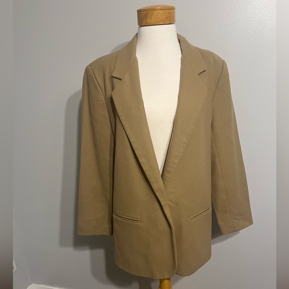 Donny Brook Vtg Wool Women’s Blazer Jacket Size 13/14, Tan Color - Picture 1 of 6